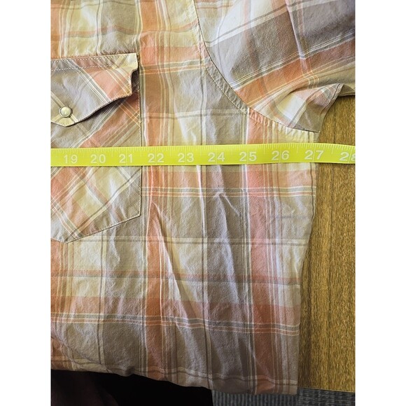 Wrangler Western Shirt Mens‎ Short Sleeve Plaid Snap Button Up Cowboy Rodeo READ - Picture 5 of 6